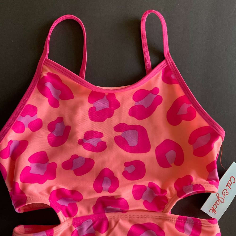 CAT & JACK Girls 1 Pc Swimsuit NWT Size L (10-12) - Picture 2 of 7